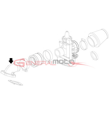 Collettore alluminio 110 4S carburatore Dell'Orto PHBL 24