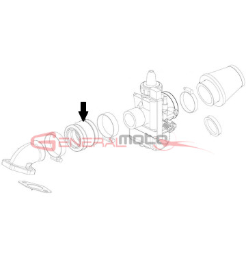 Collettore gomma 110 4S carburatore Dell'orto PHBL 24