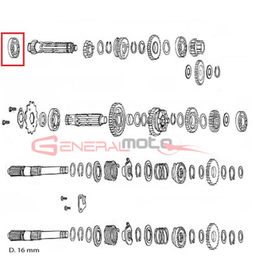 Cuscinetto cambio 6001 Ohvale 160