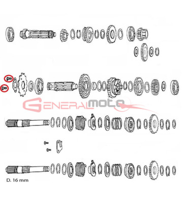 Albero secondario cambio Ohvale 160