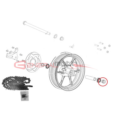 Distanziale dx ruota posteriore GP-2